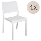 Set di 4 sedie da esterno moderne bianco - Cereseto