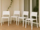 Set di 4 sedie da esterno moderne bianco - Cereseto