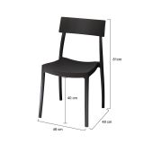 Set di 4 sedie da esterno Nevano, Seggiola da giardino, Seduta outdoor multiuso, Poltrona indoor o outdoor, Made in Italy, 48x48 h81 cm, Antracite