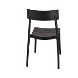 Set di 4 sedie da esterno Nevano, Seggiola da giardino, Seduta outdoor multiuso, Poltrona indoor o outdoor, Made in Italy, 48x48 h81 cm, Antracite