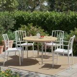 Set di 4 sedie da esterno resistenti bianco - Banyumas
