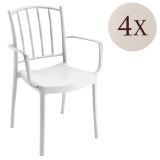 Set di 4 sedie da esterno resistenti bianco - Banyumas