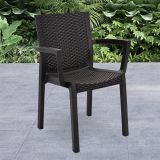 Set di 4 sedie da esterno Savelli, Seggiola da giardino, Seduta outdoor multiuso, Poltrona indoor o outdoor, Made in Italy, 57x53 h83 cm, Antracite