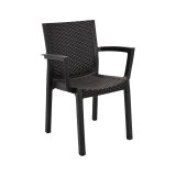 Set di 4 sedie da esterno Savelli, Seggiola da giardino, Seduta outdoor multiuso, Poltrona indoor o outdoor, Made in Italy, 57x53 h83 cm, Antracite