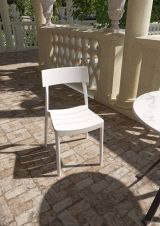 Set di 4 sedie da esterno Teglio, Seggiola da giardino, Seduta outdoor multiuso, Poltrona indoor o outdoor, Made in Italy, 48x48 h81 cm, Bianco