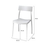 Set di 4 sedie da esterno Teglio, Seggiola da giardino, Seduta outdoor multiuso, Poltrona indoor o outdoor, Made in Italy, 48x48 h81 cm, Bianco