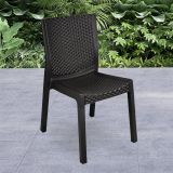 Set di 4 sedie da esterno Todi, Seggiola da giardino, Seduta outdoor multiuso, Poltrona indoor o outdoor, Made in Italy, 48x53 h83 cm, Antracite