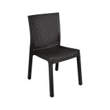 Set di 4 sedie da esterno Todi, Seggiola da giardino, Seduta outdoor multiuso, Poltrona indoor o outdoor, Made in Italy, 48x53 h83 cm, Antracite