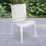 Set di 4 sedie da esterno Todi, Seggiola da giardino, Seduta outdoor multiuso, Poltrona indoor o outdoor, Made in Italy, 48x53 h83 cm, Bianco
