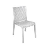 Set di 4 sedie da esterno Todi, Seggiola da giardino, Seduta outdoor multiuso, Poltrona indoor o outdoor, Made in Italy, 48x53 h83 cm, Bianco