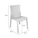 Set di 4 sedie da esterno Todi, Seggiola da giardino, Seduta outdoor multiuso, Poltrona indoor o outdoor, Made in Italy, 48x53 h83 cm, Bianco