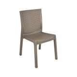 Set di 4 sedie da esterno Todi, Seggiola da giardino, Seduta outdoor multiuso, Poltrona indoor o outdoor, Made in Italy, 48x53 h83 cm, Tortora