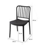 Set di 4 sedie da esterno Toffia, Seggiola da giardino, Seduta outdoor multiuso, Poltrona indoor o outdoor, Made in Italy, 48x50 h82 cm, Antracite