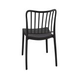 Set di 4 sedie da esterno Toffia, Seggiola da giardino, Seduta outdoor multiuso, Poltrona indoor o outdoor, Made in Italy, 48x50 h82 cm, Antracite