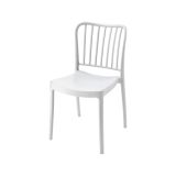 Set di 4 sedie da esterno Toffia, Seggiola da giardino, Seduta outdoor multiuso, Poltrona indoor o outdoor, Made in Italy, 48x50 h82 cm, Bianco