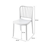 Set di 4 sedie da esterno Toffia, Seggiola da giardino, Seduta outdoor multiuso, Poltrona indoor o outdoor, Made in Italy, 48x50 h82 cm, Bianco