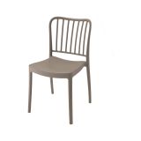 Set di 4 sedie da esterno Toffia, Seggiola da giardino, Seduta outdoor multiuso, Poltrona indoor o outdoor, Made in Italy, 48x50 h82 cm, Tortora