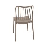 Set di 4 sedie da esterno Toffia, Seggiola da giardino, Seduta outdoor multiuso, Poltrona indoor o outdoor, Made in Italy, 48x50 h82 cm, Tortora