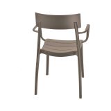 Set di 4 sedie da esterno Valenza, Seggiola da giardino, Seduta outdoor multiuso, Poltrona indoor o outdoor, Made in Italy, 57x48 h81 cm, Tortora