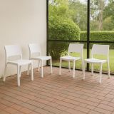 Set di 4 sedie da esterno Zircone, 50x51 h82 cm, Bianco