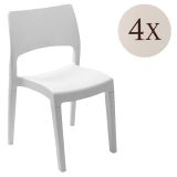 Set di 4 sedie da esterno Zircone, 50x51 h82 cm, Bianco