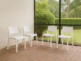 Set di 4 sedie da esterno Zircone, 50x51 h82 cm, Bianco