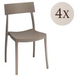 Set di 4 sedie da giardino anti raggi solari tortora - Dumai
