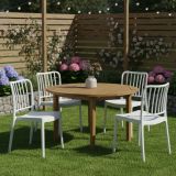 Set di 4 sedie da giardino anti sole bianco - Kediri