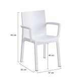 Set di 4 sedie da giardino bianco - Bima