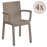Set di 4 sedie da giardino durevoli tortora - Bima
