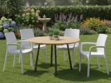 Set di 4 sedie da giardino eleganti impilabili bianco - Anacleto