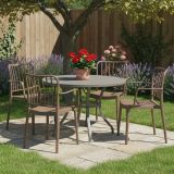 Set di 4 sedie da giardino impilabili tortora - Jember