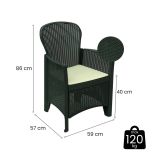 Set di 4 sedie da giardino in plastica antracite - Amilton