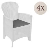Set di 4 sedie da giardino in plastica bianco - Amilton