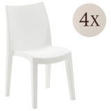 Set di 4 sedie da giardino moderne impilabili bianco - Ares