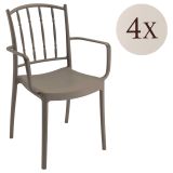 Set di 4 sedie da giardino moderne tortora - Banyumas