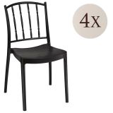 Set di 4 sedie da giardino resistenti antracite - Batam