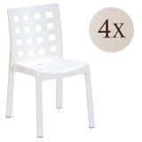 Set di 4 sedie da giardino resistenti bianco - Bandung