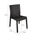 Set di 4 sedie da terrazza impilabili antracite - Bogor