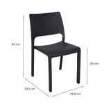 Set di 4 sedie da terrazzo impilabili antracite - Cereseto