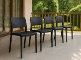 Set di 4 sedie da terrazzo impilabili antracite - Cereseto