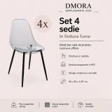 Set di 4 sedie design in plastica fume - Amstrong