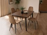 Set di 4 sedie pranzo imbottite in velluto beige - Arter