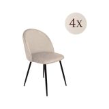 Set di 4 sedie soggiorno imbottite in velluto grigio chiaro - Achito