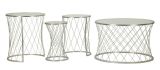 Set di 4 tavolini da salotto Cabiaglio, 70x70 h55 cm, Argento