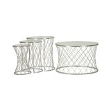 Set di 4 tavolini da salotto Cabiaglio, 70x70 h55 cm, Argento