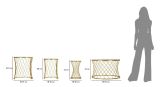 Set di 4 tavolini da salotto Ibar, Tavolo basso da caffè, Portariviste per divano, Ripiano da soggiorno, 70x70 h55 cm, Oro