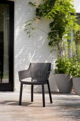 Set di 6 sedie da esterno Cavareno, Seggiola da giardino, Seduta outdoor multiuso, Panchina da giardino, 61x54 h79 cm, Antracite