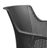 Set di 6 sedie da esterno Cavareno, Seggiola da giardino, Seduta outdoor multiuso, Panchina da giardino, 61x54 h79 cm, Antracite