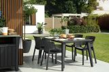 Set di 6 sedie da esterno Cavareno, Seggiola da giardino, Seduta outdoor multiuso, Panchina da giardino, 61x54 h79 cm, Antracite